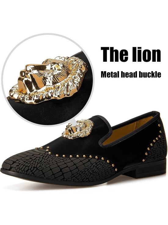 JITAI Men\'s Black13 Elegant Rubber & Leather Penny Loafers Casual Formal Shoes